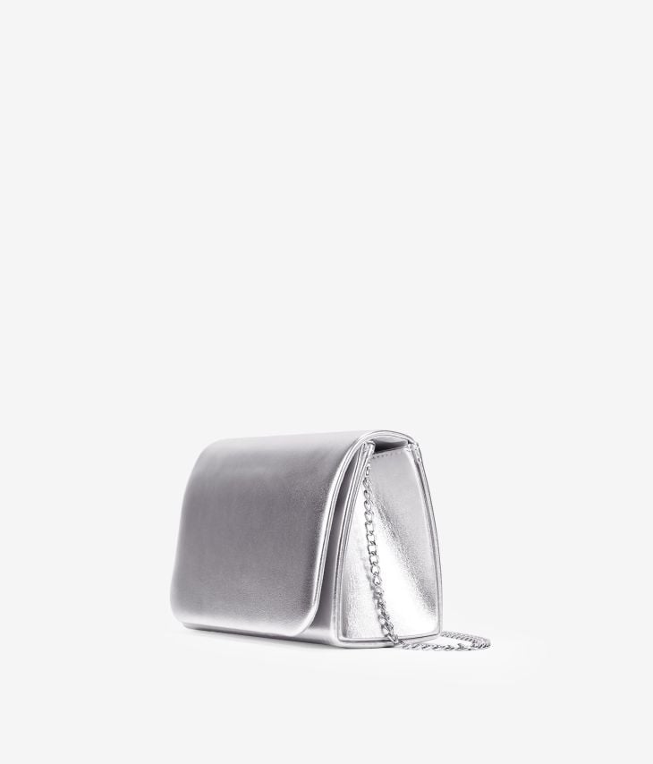 Silver party bag with flap