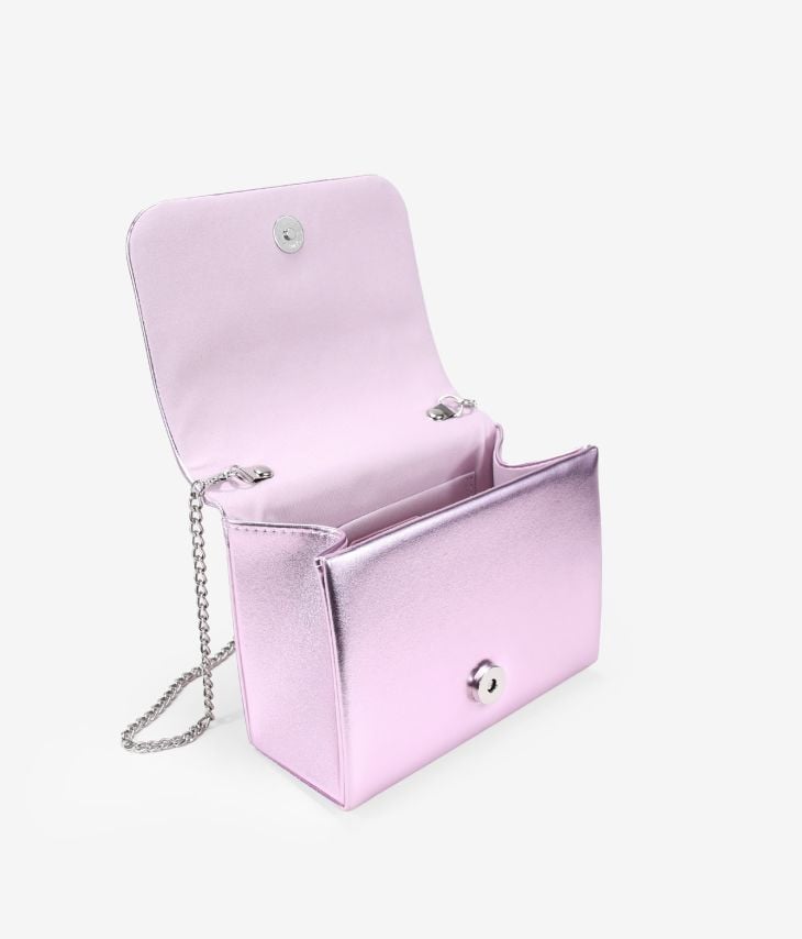 Kleine Tasche in Metallic-Pink