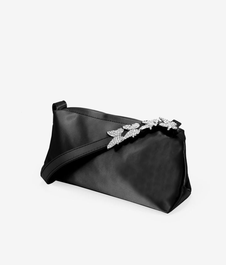 Black party bag with shiny butterflies