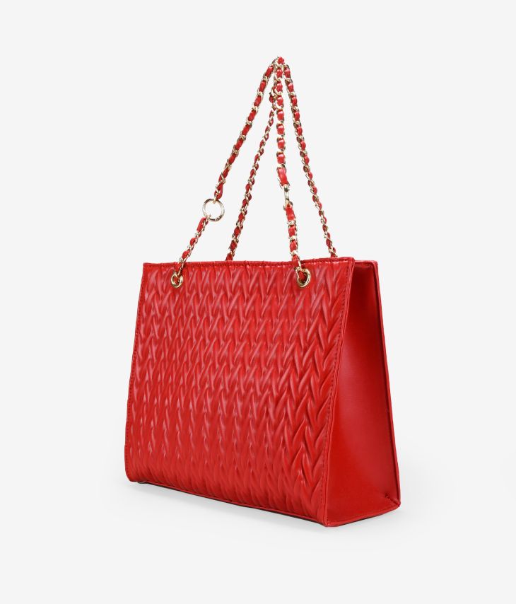 Rote Einkaufstasche mit Kette