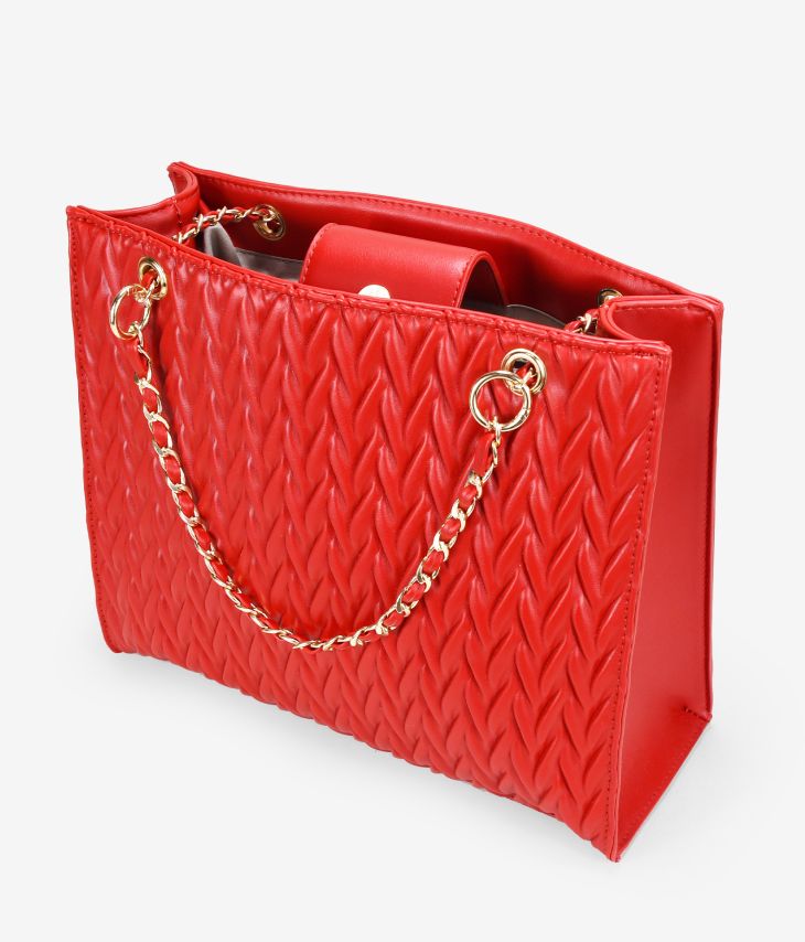 Rote Einkaufstasche mit Kette