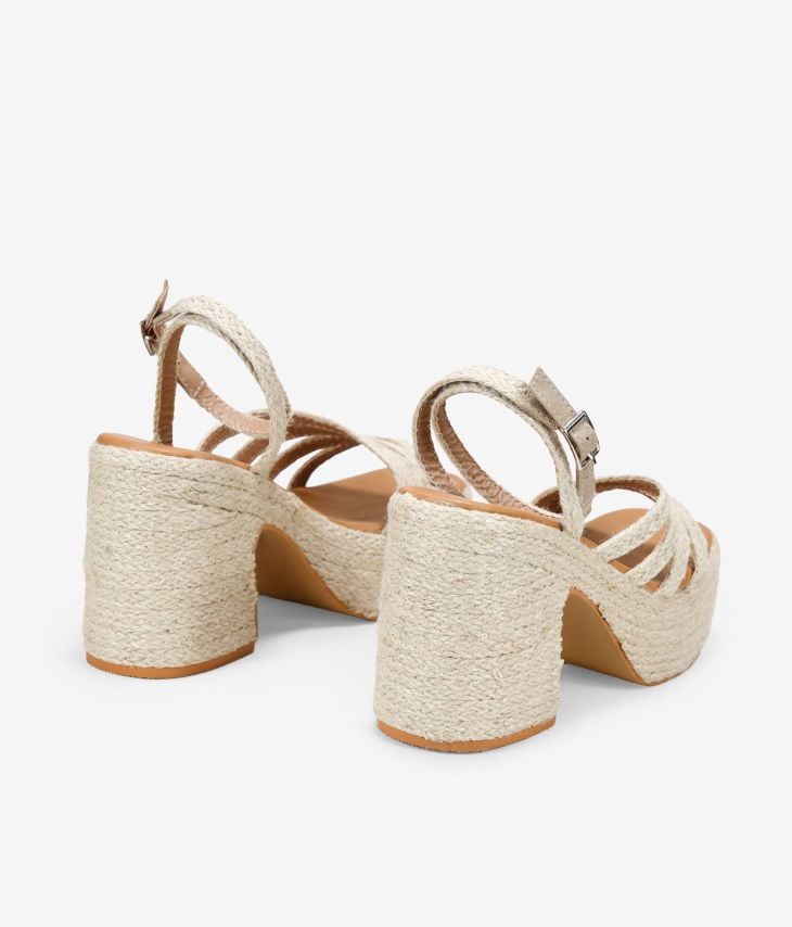Espadrille sandals with heel