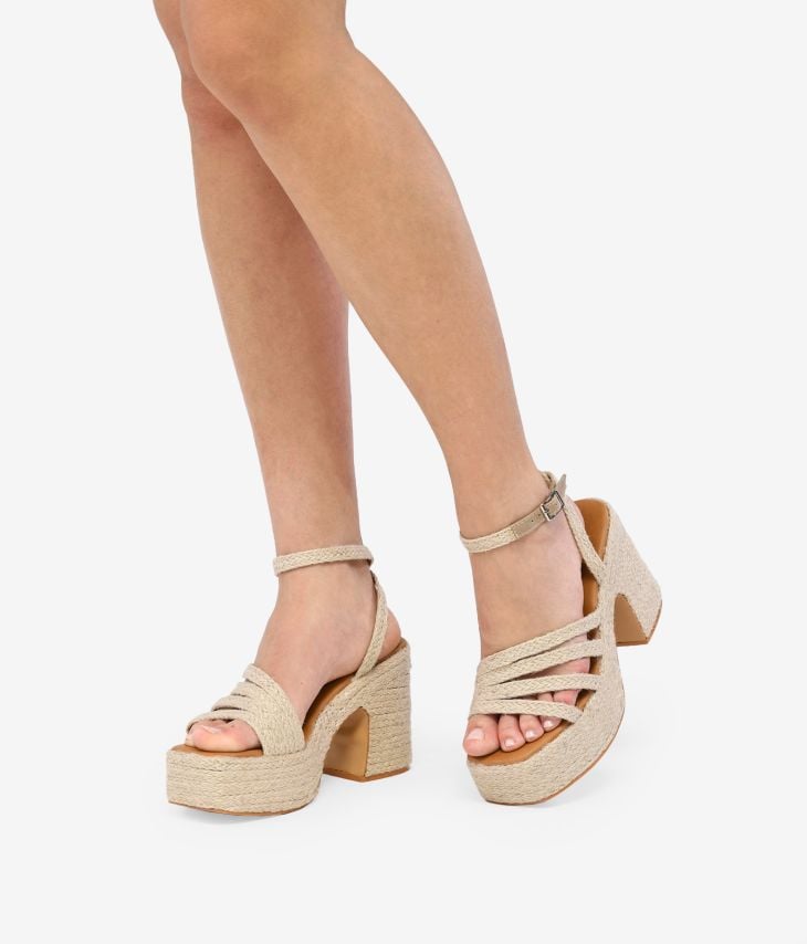Espadrille sandals with heel