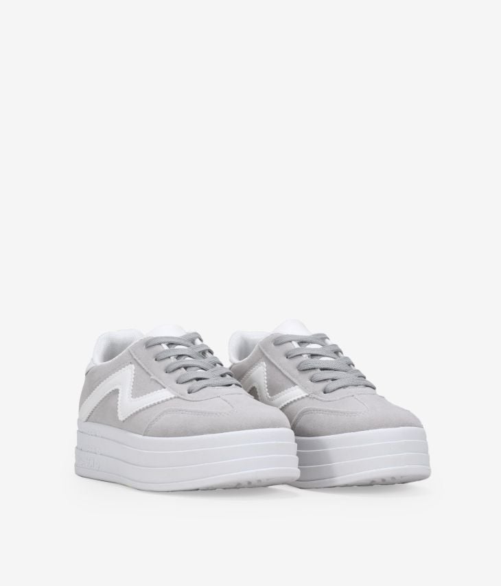 Gray platform sneakers