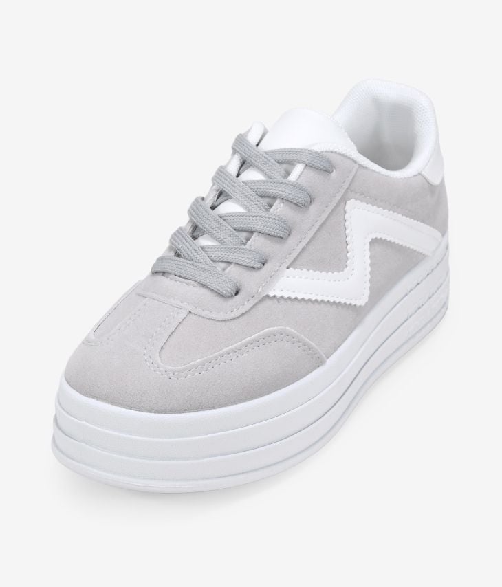 Gray platform sneakers