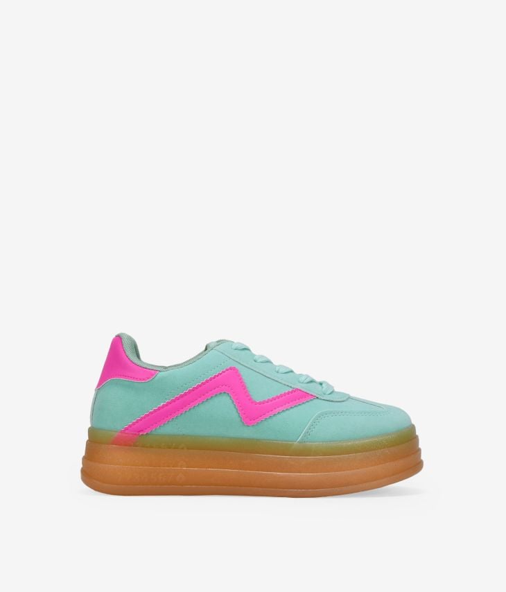 Mintgrüne Plateau-Sneaker