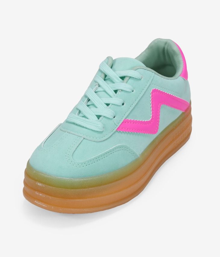 Mint green platform sneakers