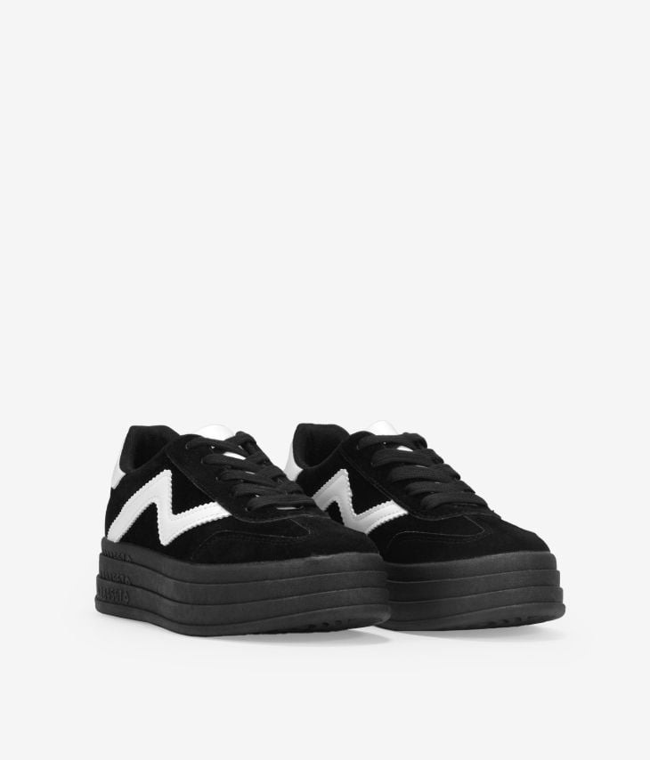 Black platform sneakers