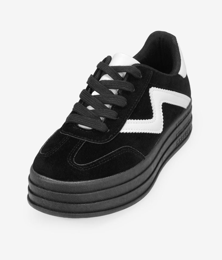 Schwarze Plateau-Sneaker
