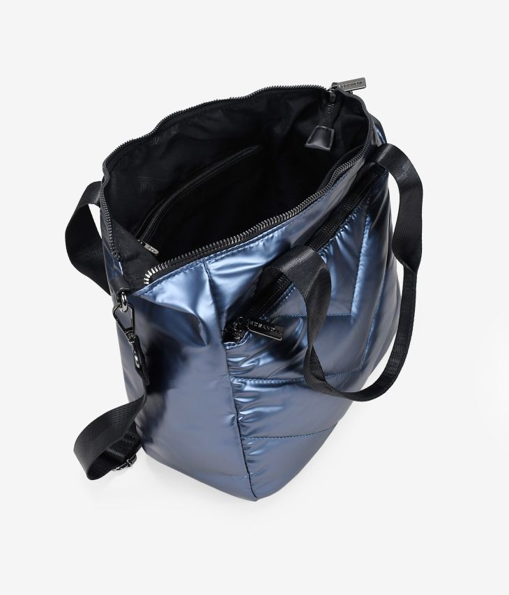 Blue shoulder bag with padding