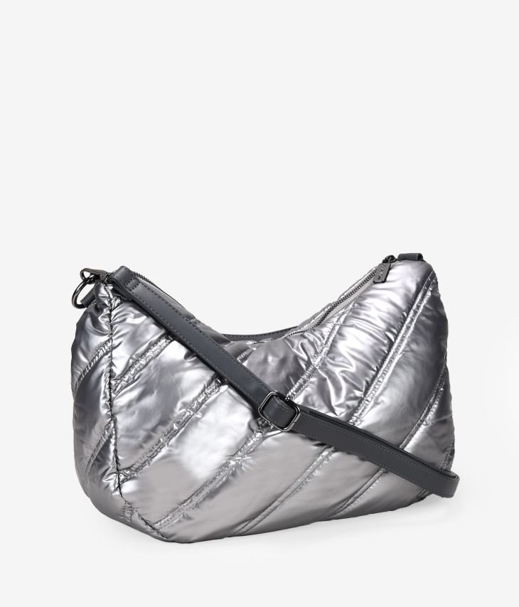 Lead half-moon bag with quilted sewing