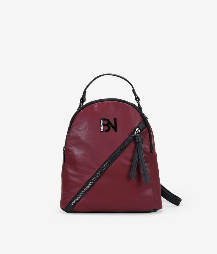 Red backpack with front zipper