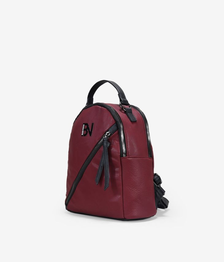 Red backpack with front zipper