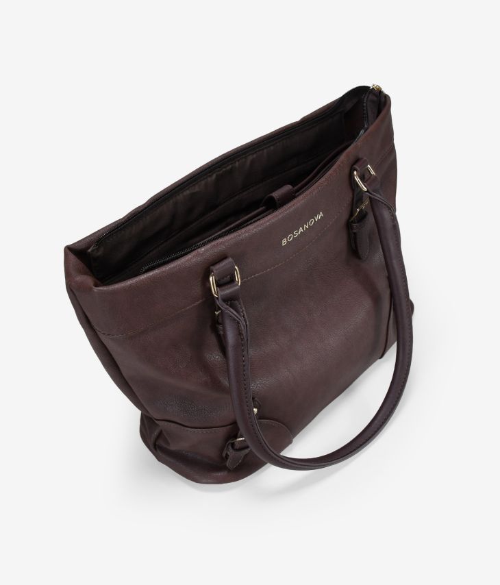 Leather laptop shoulder bag