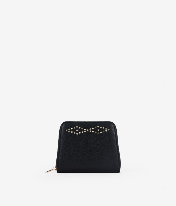 Black purse with studs and zipper