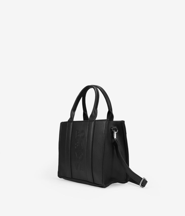 Black handbag with zipper
