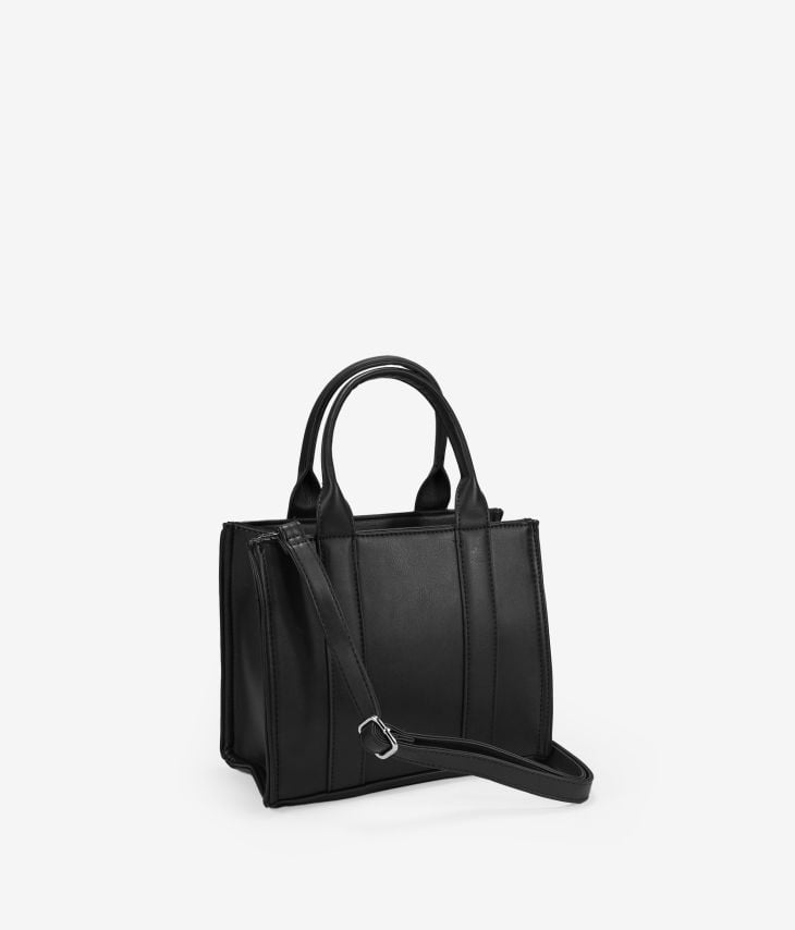 Black handbag with zipper