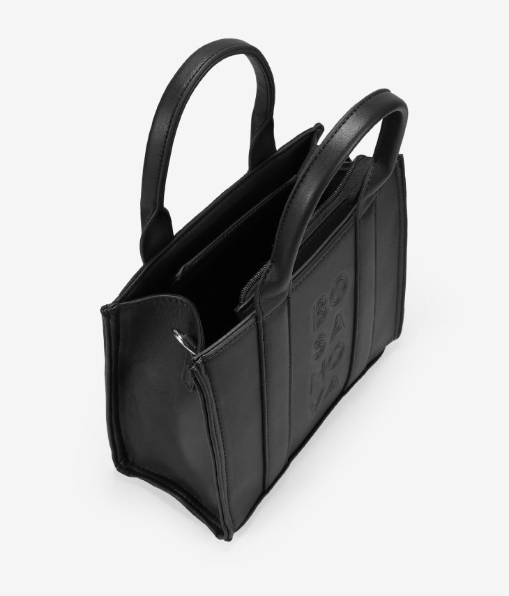 Schwarze Handtasche mit Reißverschluss