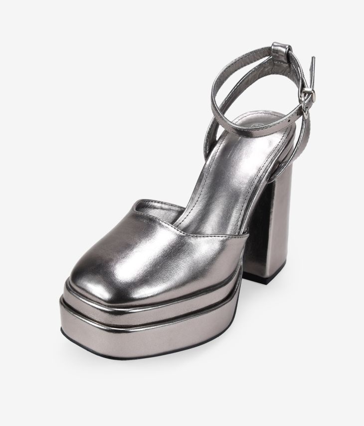 Lead slingback shoes with heel