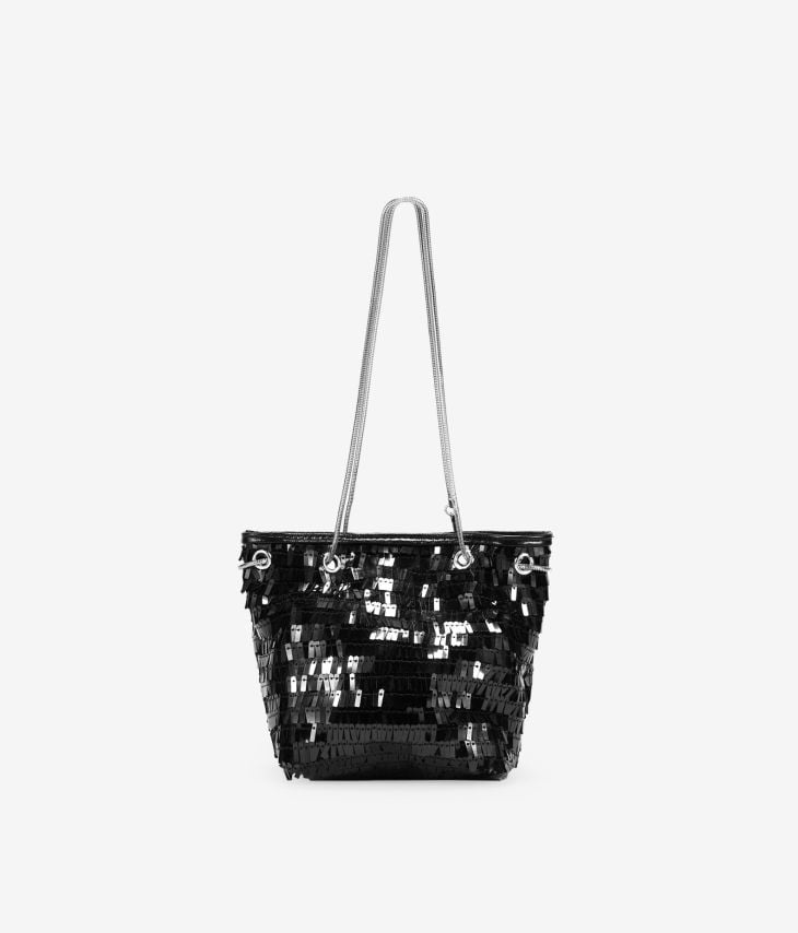 Black party bag with sequins
