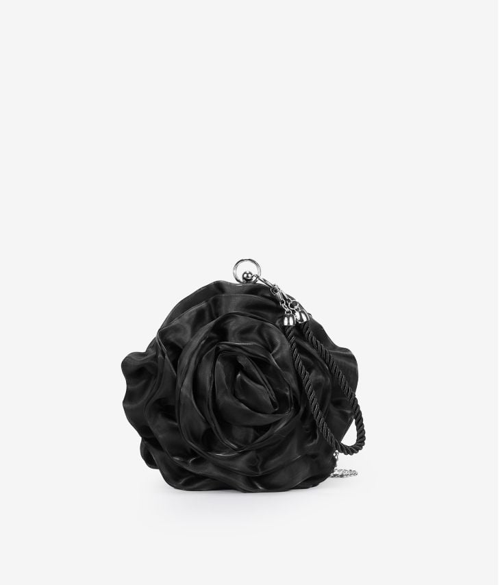 Bolsa de festa preta em formato de flor