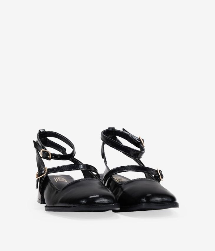 Zapatos Mary Jane destalonados negros con tacón