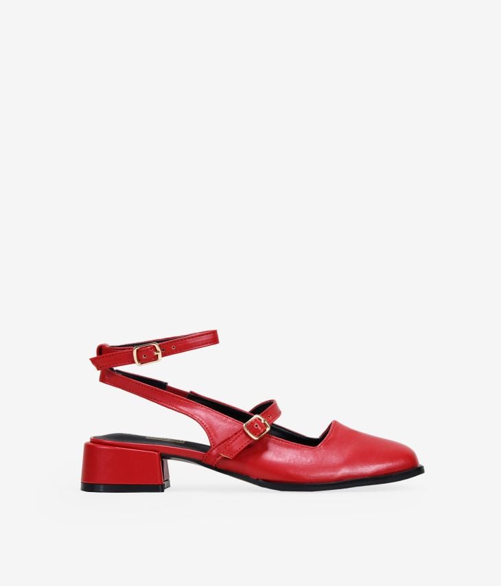 Rote Slingback-Schuhe mit Absatz