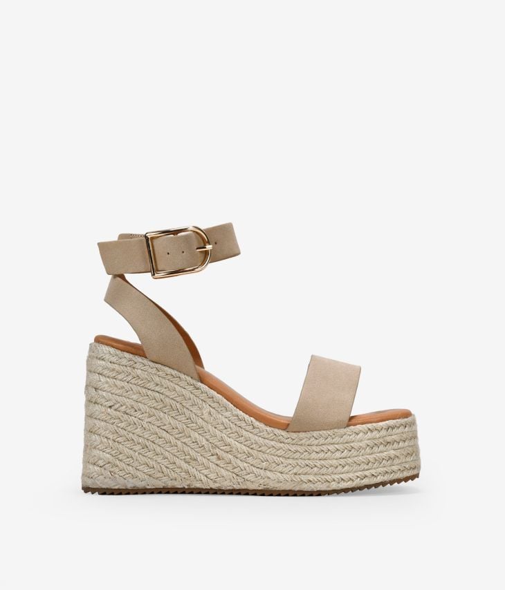 Sand sandals with esparto wedge
