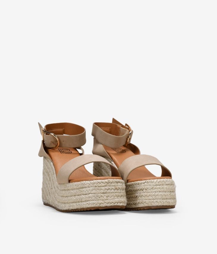 Sand sandals with esparto wedge