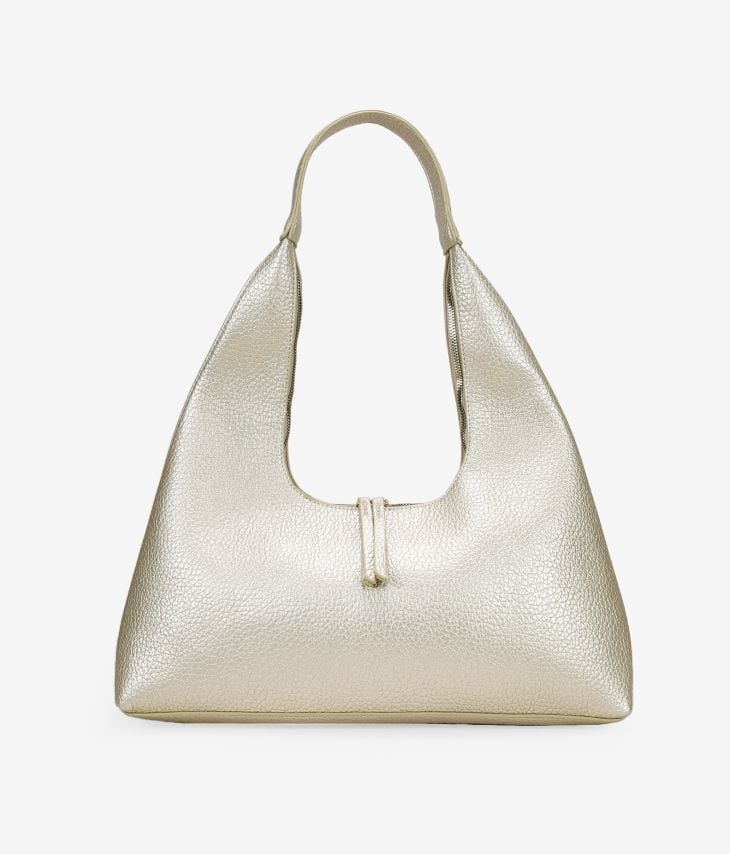Gold Zipper Shoulder Bag