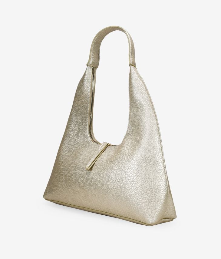 Gold Zipper Shoulder Bag