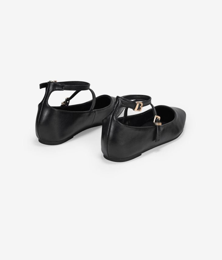 Black flat shoes with flat soles