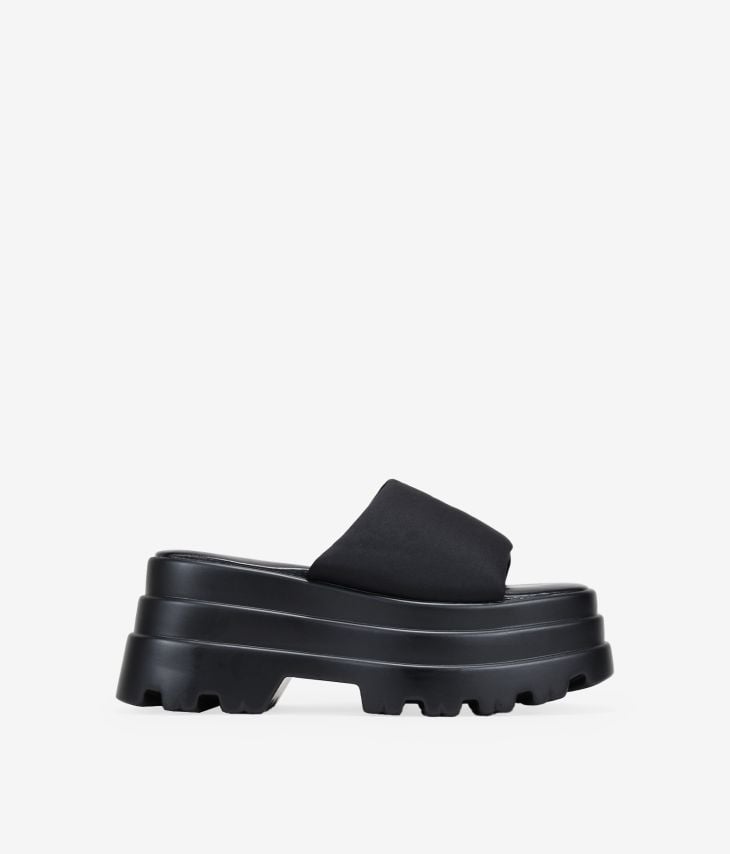 Sandales à plateforme en nylon noir