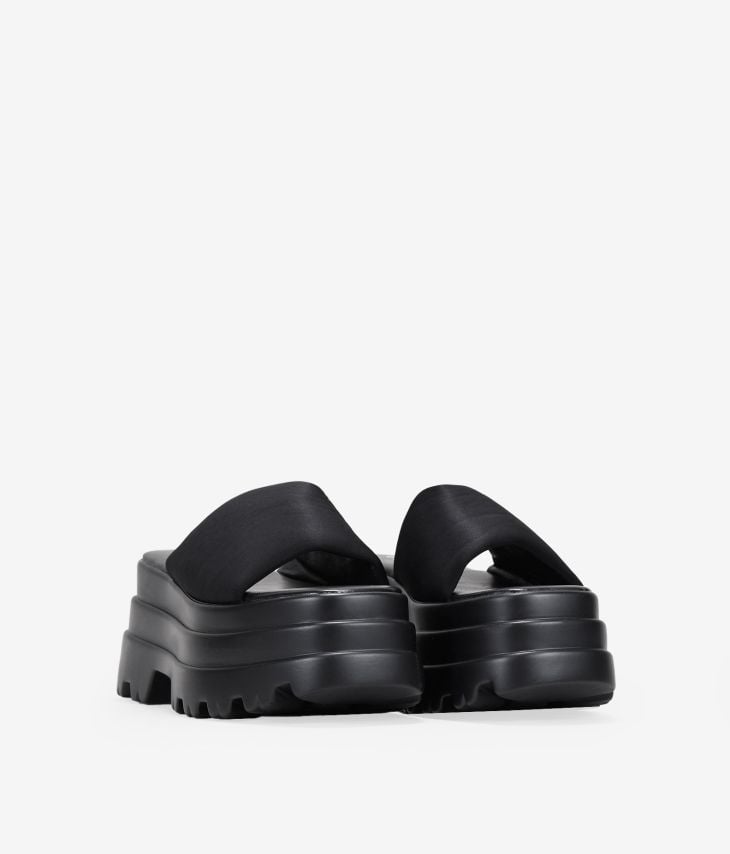 Sandales à plateforme en nylon noir