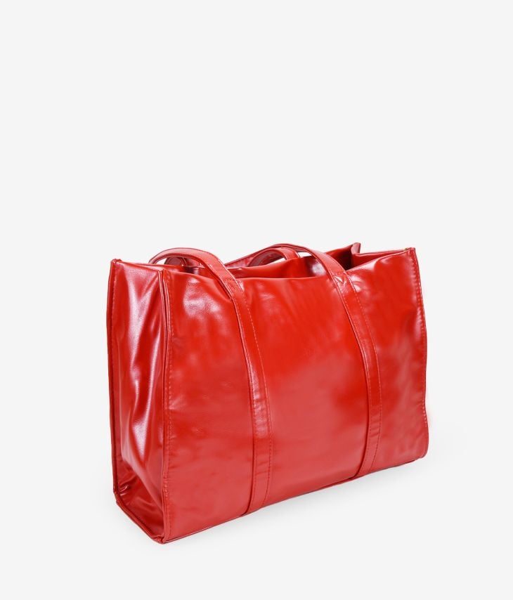 Rote Einkaufstasche mit Reißverschluss