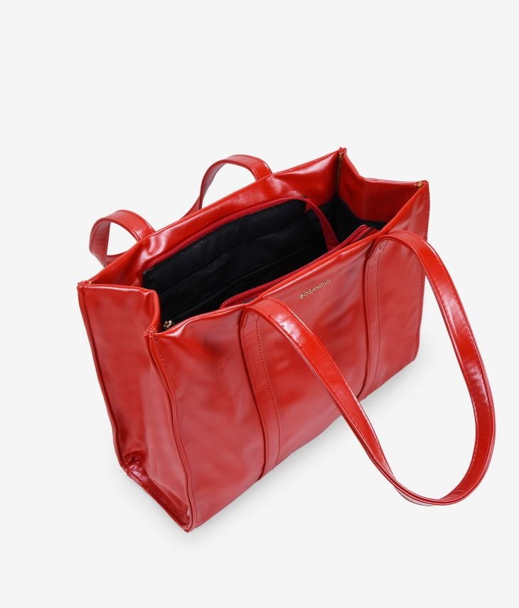 Rote Einkaufstasche mit Reißverschluss