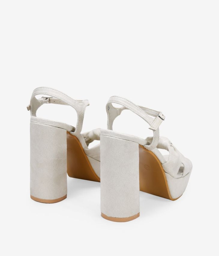Stone heeled sandals with knot