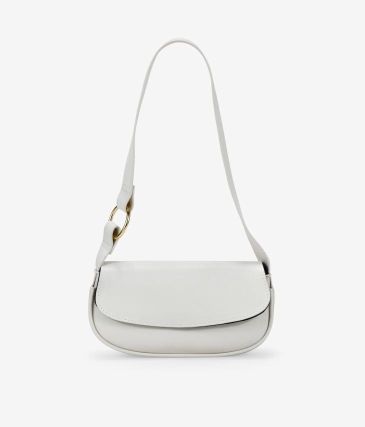 Bolso mini blanco de hombro con solapa
