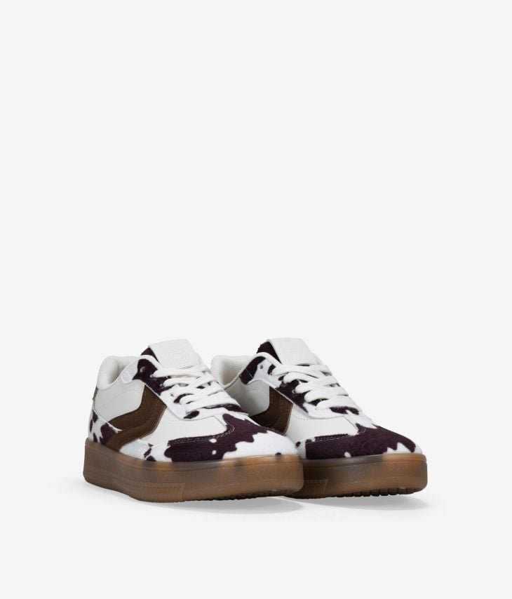 Sneakers allacciate in pelle di mucca
