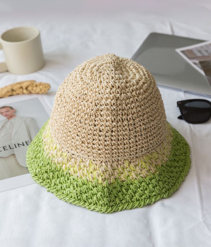 Soft green raffia hat