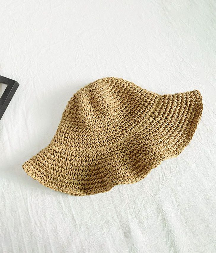 Soft brown raffia hat