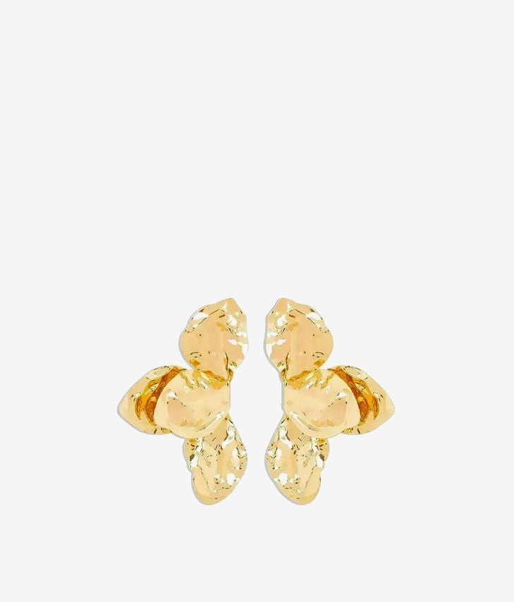 Grandi orecchini in metallo testurizzato color oro
