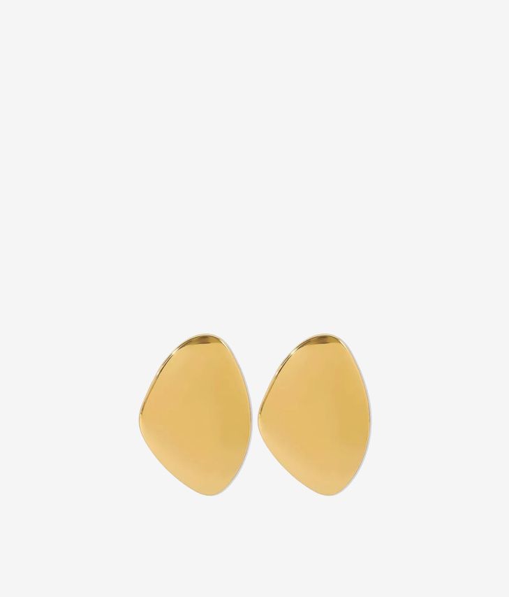 Boucles d'oreilles ovales en métal doré