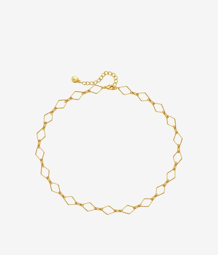 Golden zig zag chain necklace