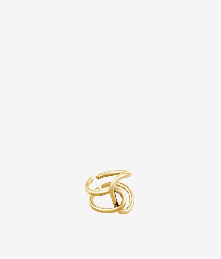 Golden metal ring with knot