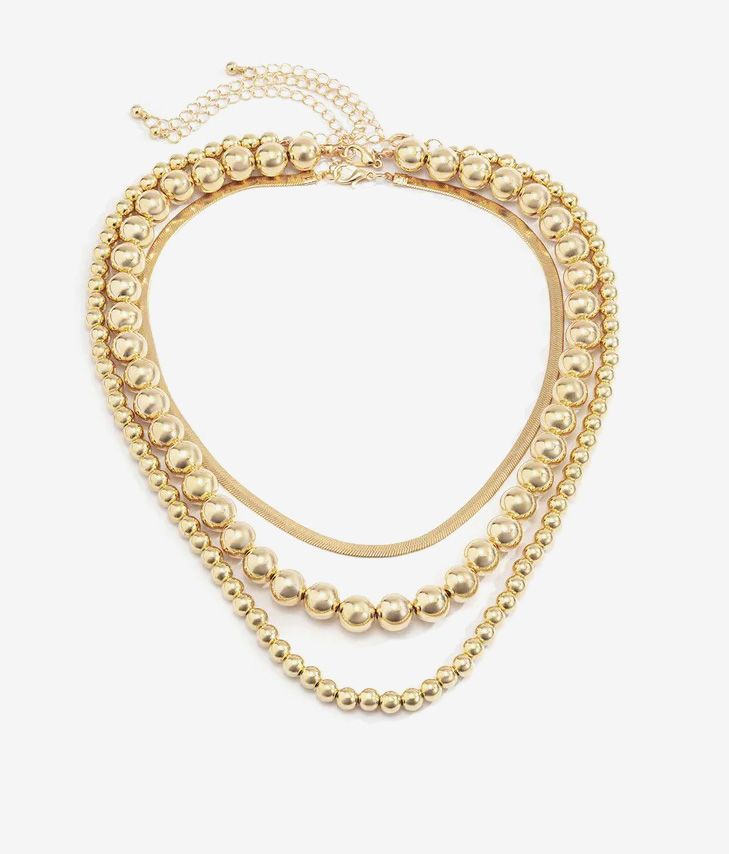 Pack of golden ball chain necklaces