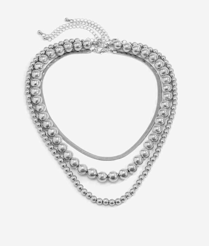 Pack of silver ball chain necklaces