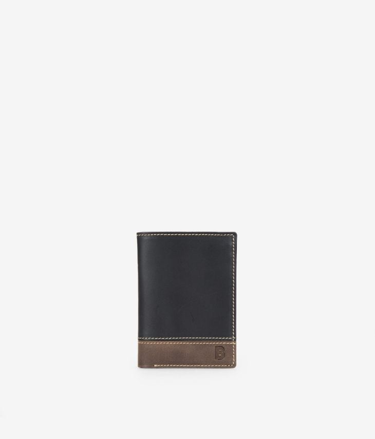 Portemonnaie aus schwarzem Leder