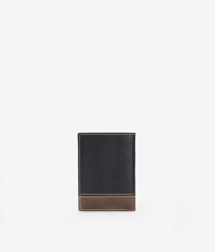 Portemonnaie aus schwarzem Leder