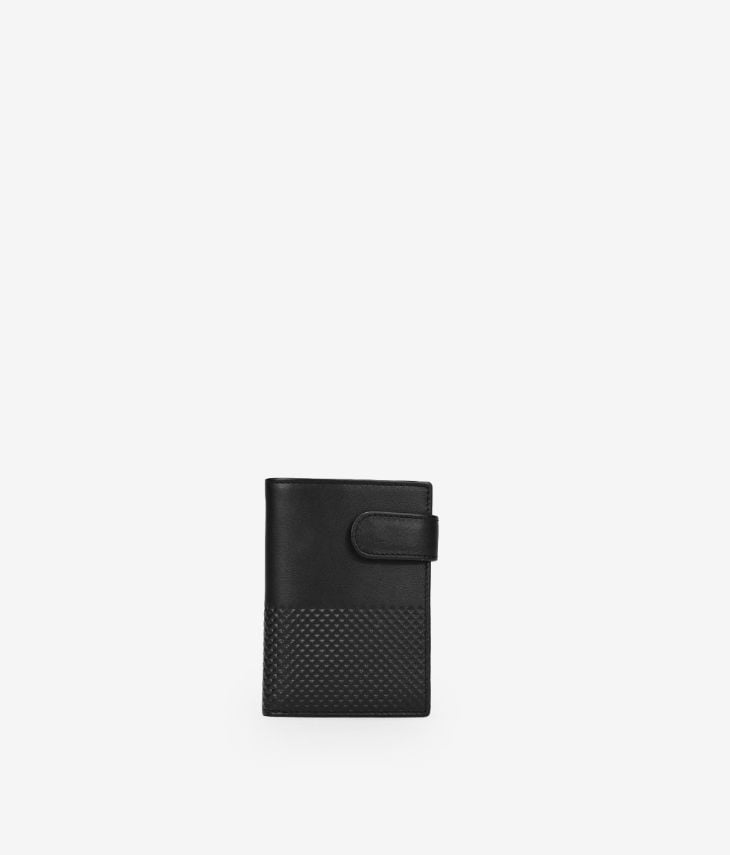 Portefeuille en cuir noir avec sac à main